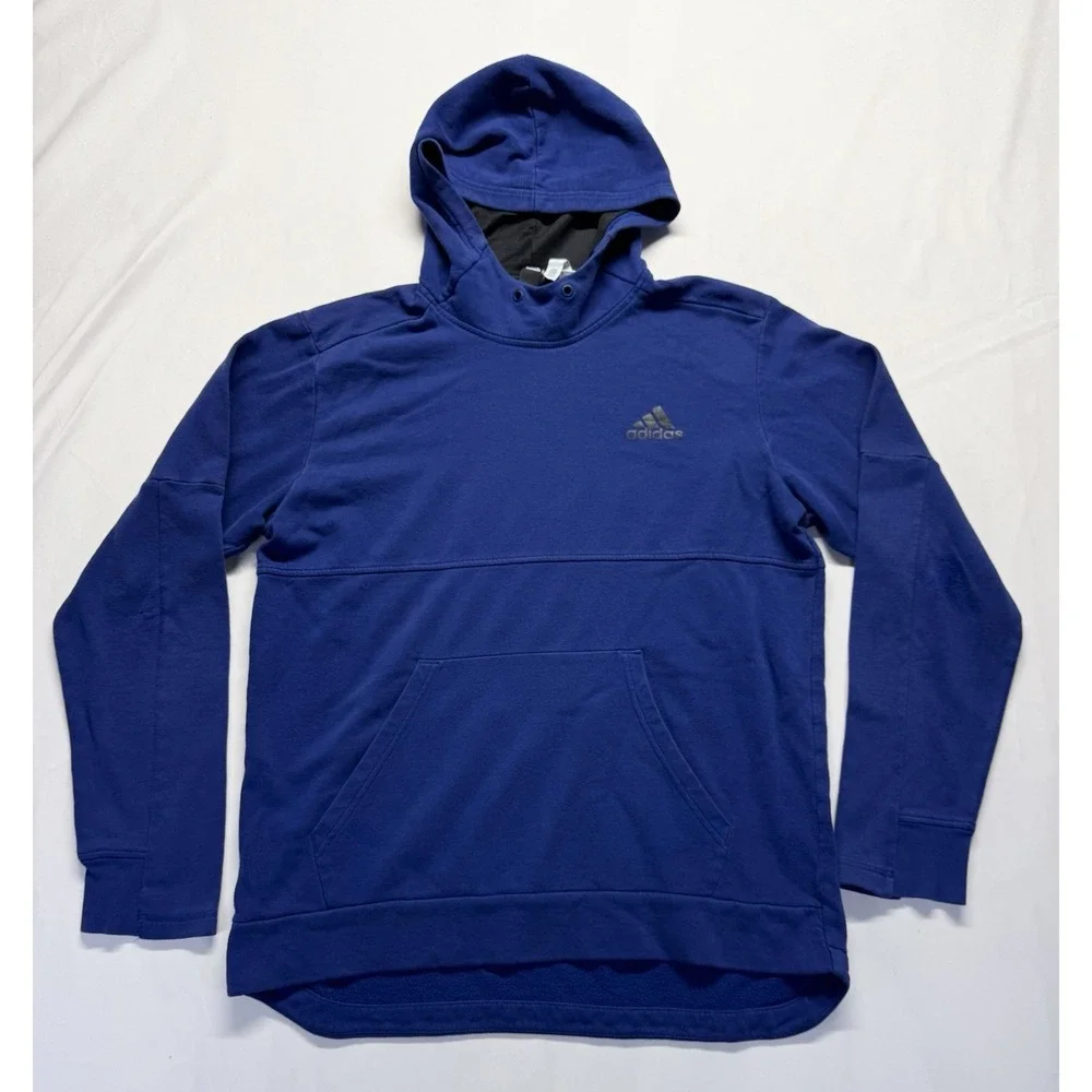 Adidas Blue‎ Hoodie Sweatshirt Men's Medium pullover fleece sweatshirt
